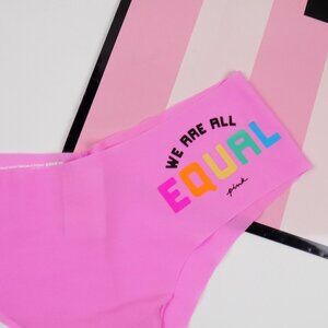nwt VS PINK pride equality rainbow logo no show seamless cheekster tanga